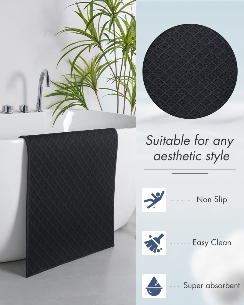 Amoami Ultra Thin Bathroom Rugs, Rubber Backed Bath Mats For Bathroom Non Slip, Absorbent Bathroom Mat For Floor, Shower, Sink (