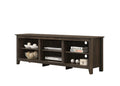 Lilola Home Benito 70 W Dark Dusty Brown TV Stand with Open Shelves and Side Cabinets - Transitional Media Console for Living Ro