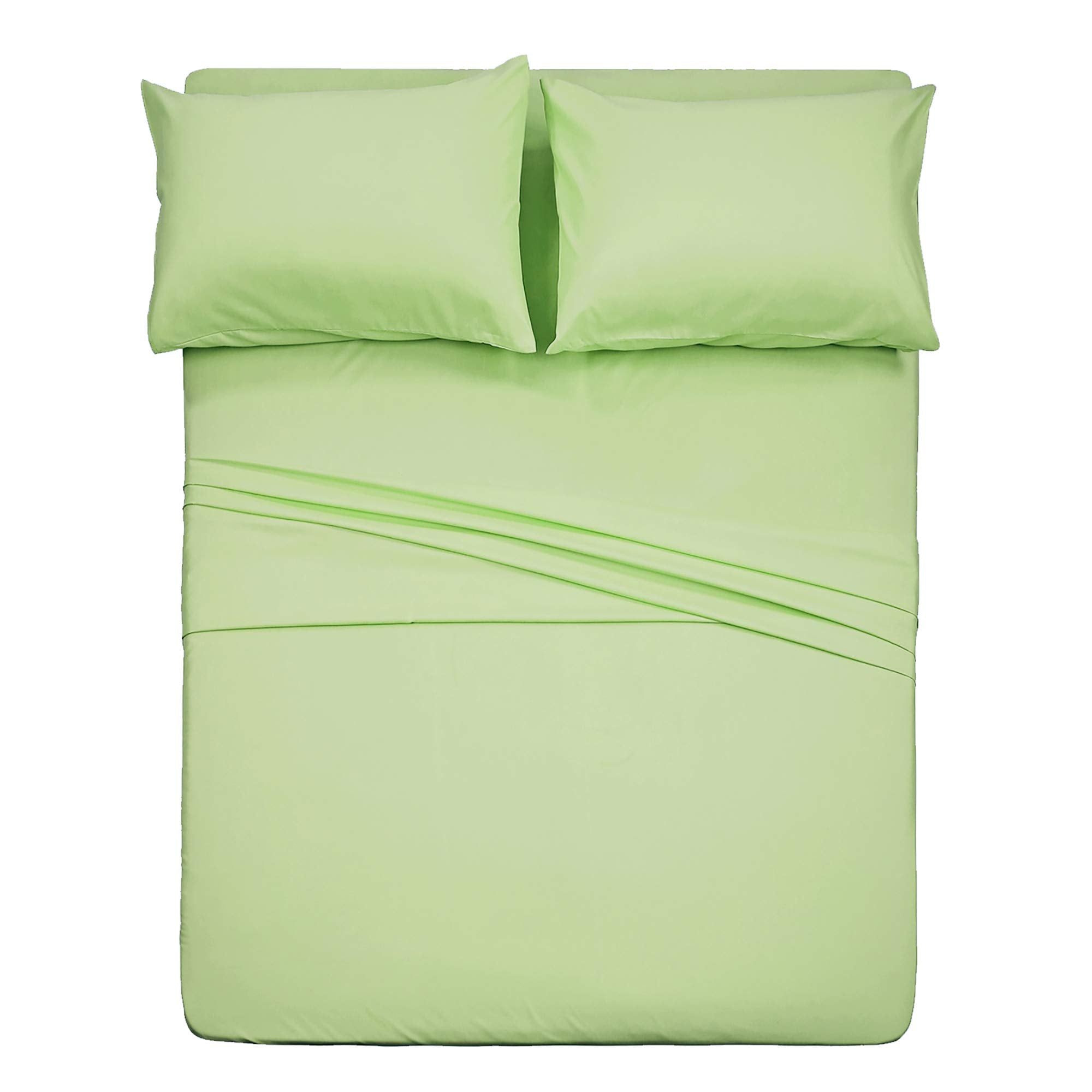 4 Piece Bed Sheet Set (Full,Sage) 1 Flat Sheet,1 Fitted Sheet And 2 Pillow Cases,Brushed Microfiber Luxury Bedding With Deep Pockets