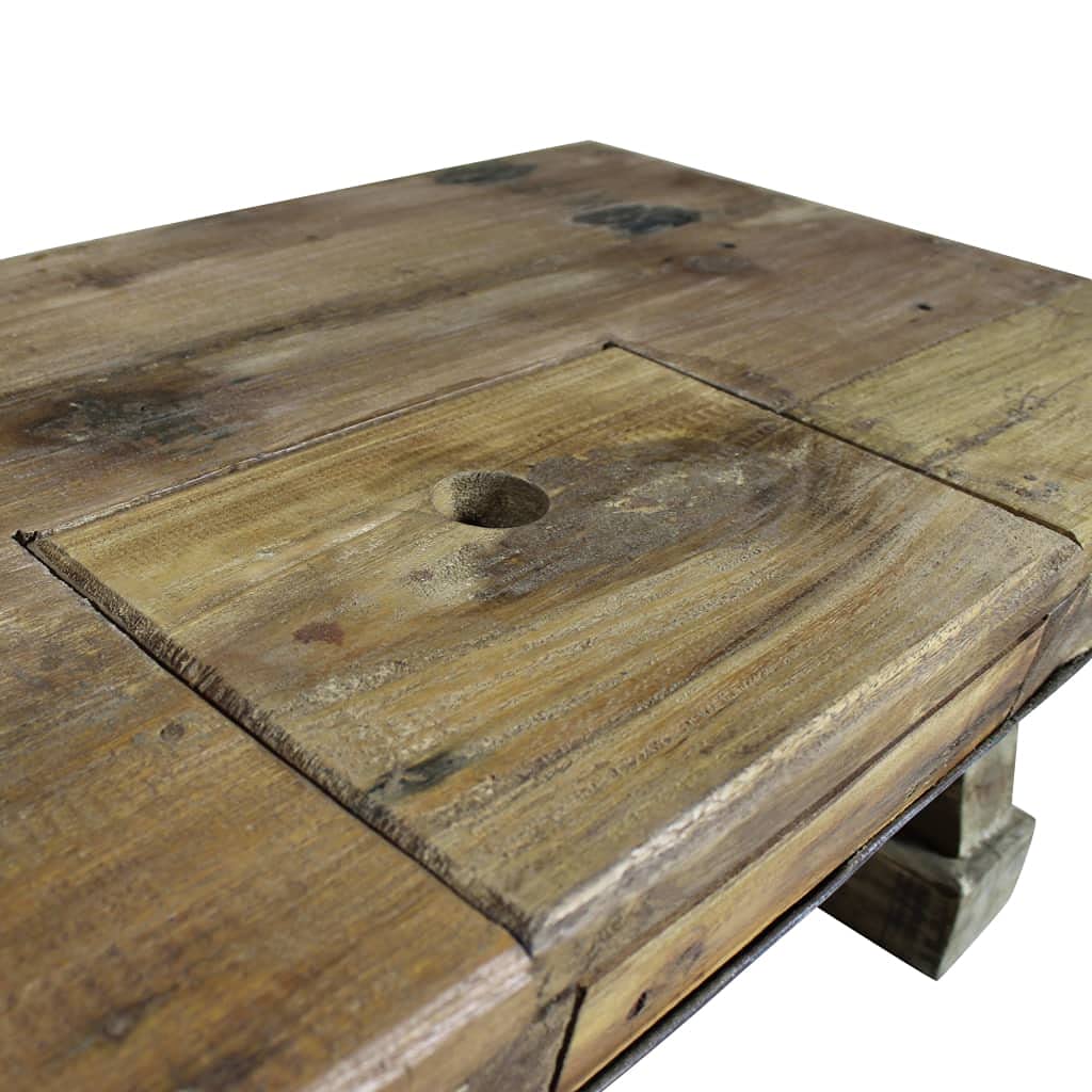 vidaXL Handmade Coffee Table with Industrial Design - Thumbnail 4