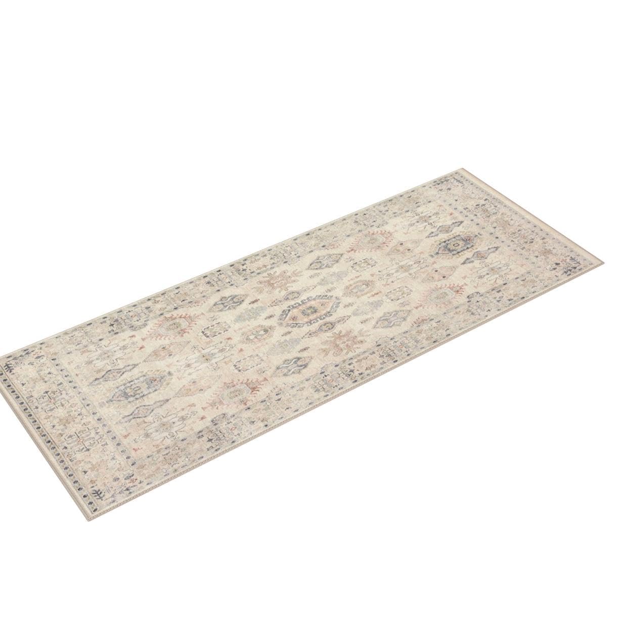 Loloi Ii Hathaway Collection Hth-04 Beige / Multi 2'-6'' X 7'-6'', .25'' Thick, Runner Rug, Soft, Durable, Printed, Modern, Low