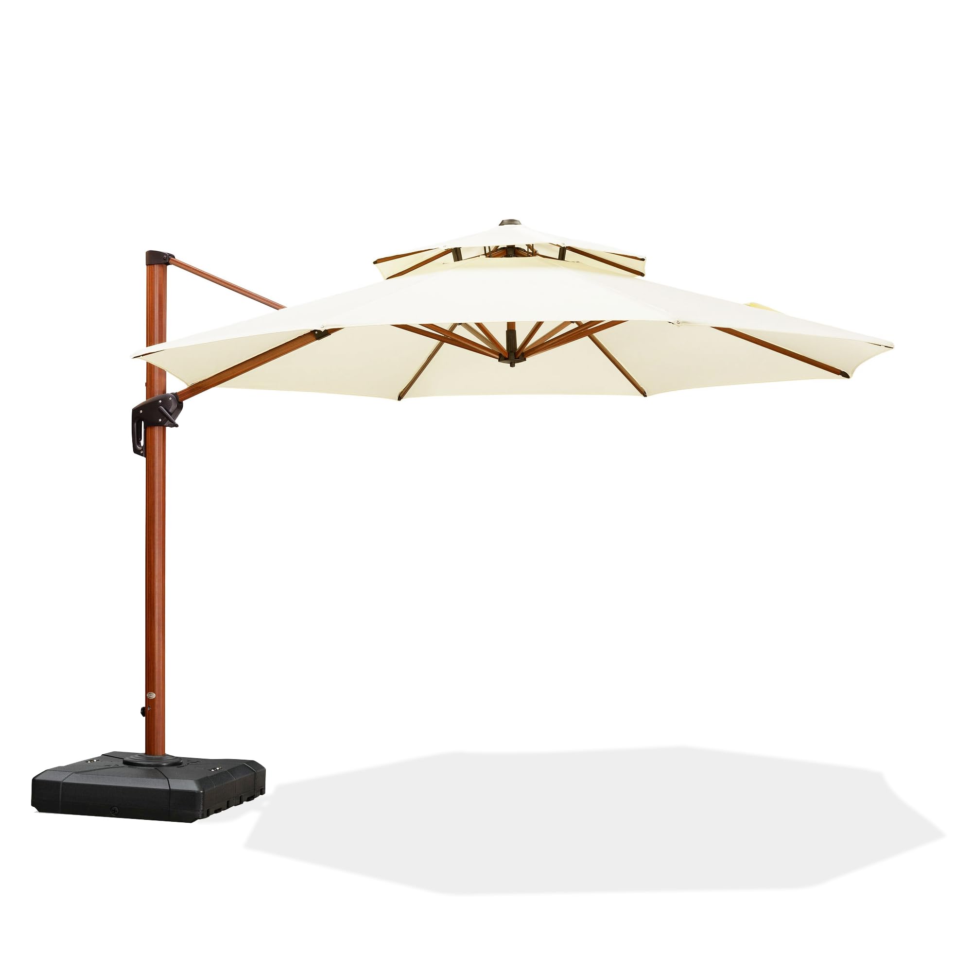 Purple Leaf 11Ft Patio Umbrella Outdoor Round Umbrella Large Cantilever Umbrella Windproof Offset Umbrella Heavy Duty Sun Umbrel