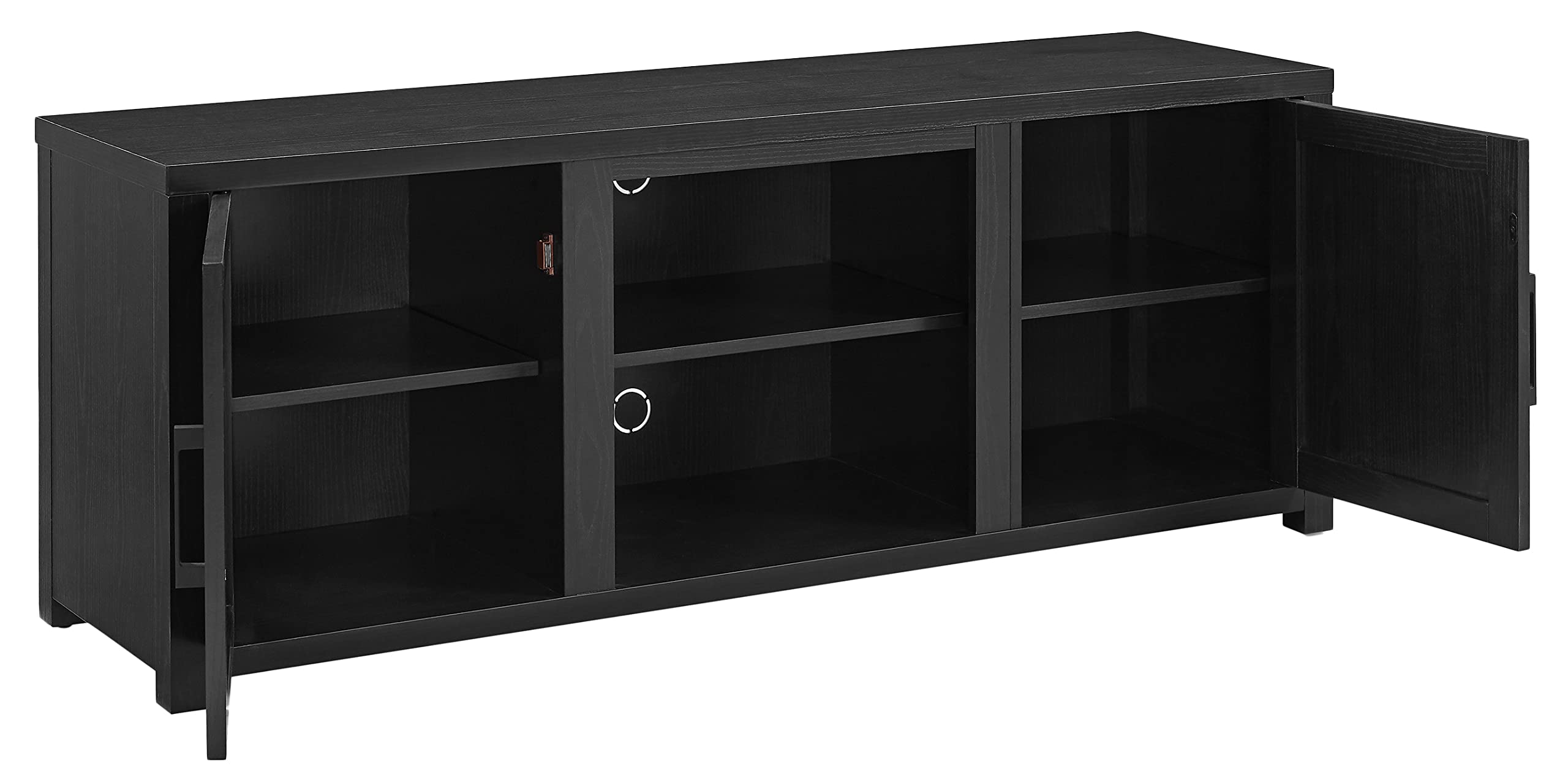 Crosley Furniture Gordon Low Profile TV Stand for 65+ inch TVs, Entertainment Center with Storage Shelves, Black