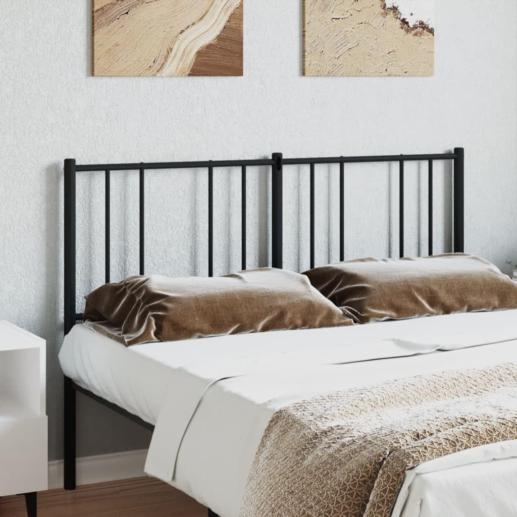 vidaXL Headboard, Headboard with Metal Frame for Double Bed, Bed Header with Steel Back Support for Bedroom Furniture, Black 53.1"