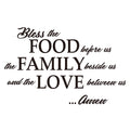 Bless The Food Before us, The Family Beside us, and The Love Between us Amen - Wall Decal Quotes Prayer Dining Room Kitchen Home