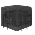 Hengme 5 Piece Bar Height Patio Dining Set Covers, Outdoor Waterproof Square Wicker Bar Table & Chair Sets Cover For Square Tabl