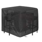 Hengme 5 Piece Bar Height Patio Dining Set Covers, Outdoor Waterproof Square Wicker Bar Table & Chair Sets Cover For Square Tabl