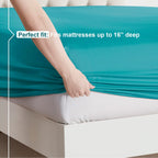Nestl Full Size Sheet Sets - 4 Piece Full Size Sheets, Teal Sheets Full Size Bed Sheets, Double Brushed Bed Sheets Full Size, Hotel Luxury Full Bed Sheets Set.