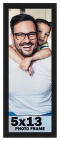 5x13 Frame Black Picture Frame - Complete Modern Photo Frame Includes UV Acrylic Shatter Guard Front, Acid Free Foam Backing Boa