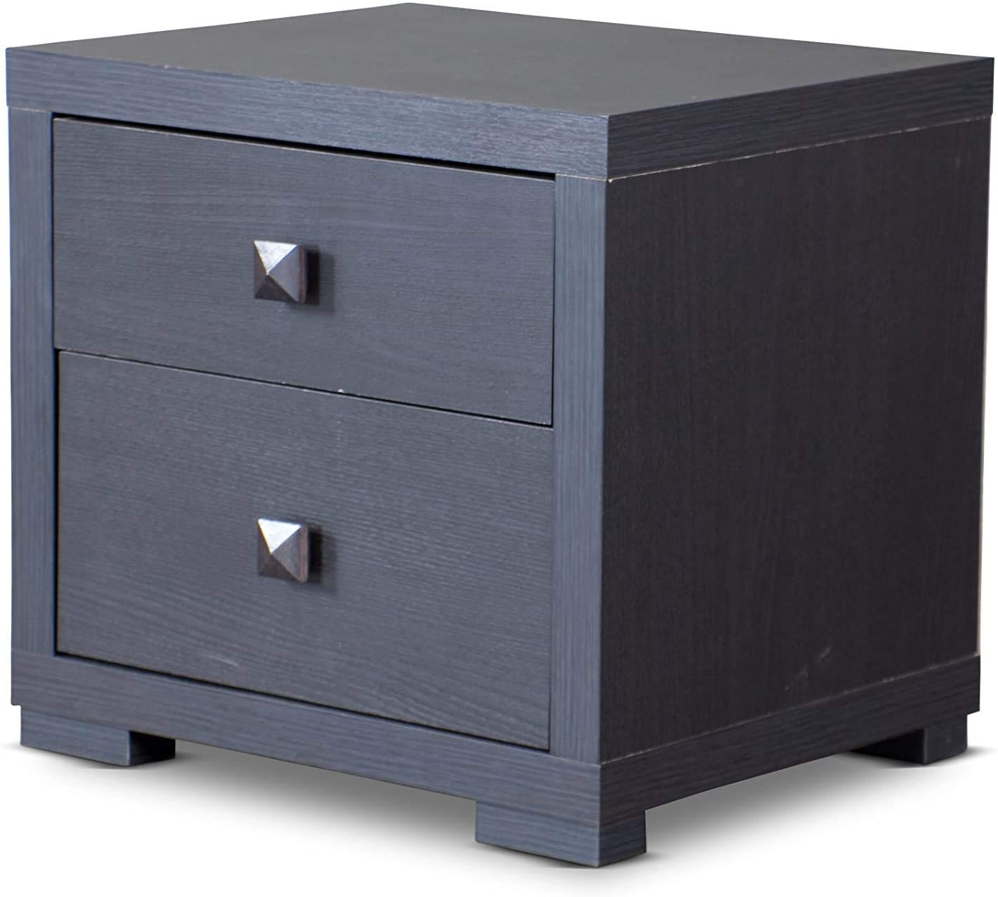 Baxton Studio Wholesale Interiors Marco Contemporary 2-Drawer Nightstand, Brown (Set of 2)