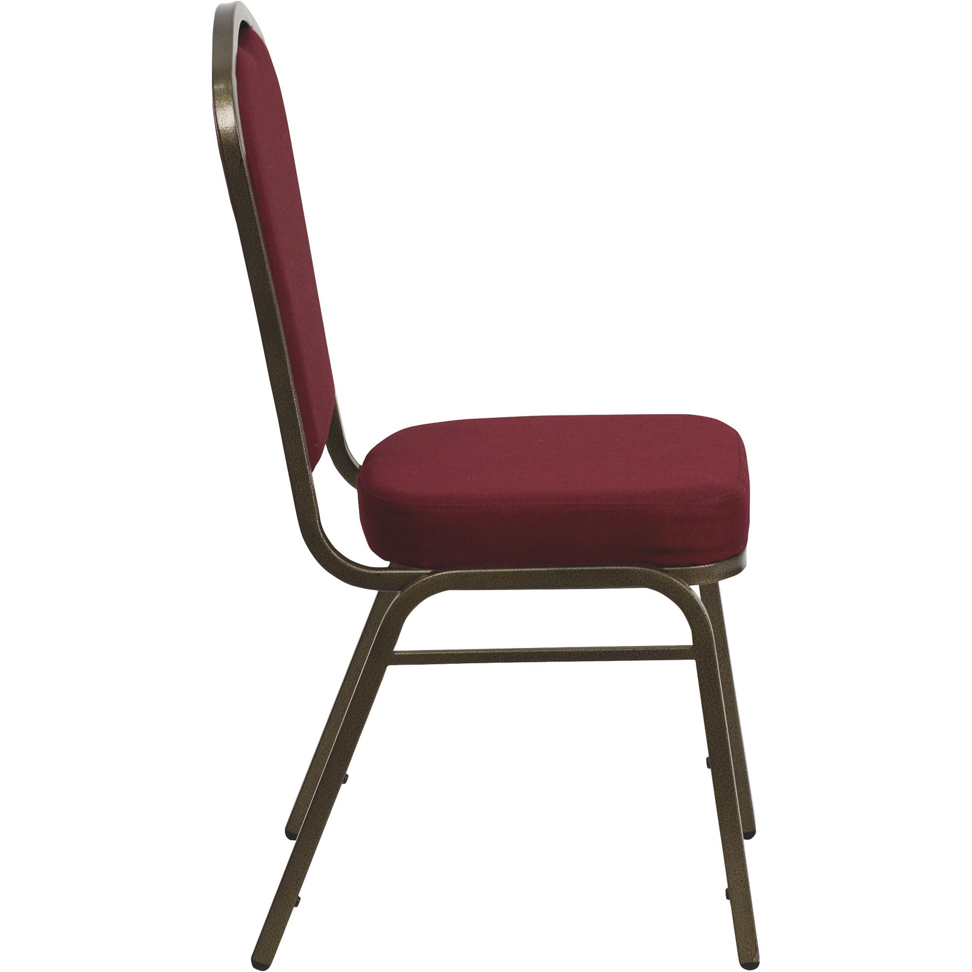 Flash Furniture HERCULES Series Crown Back Stacking Banquet Chair in Burgundy Fabric - Gold Vein Frame