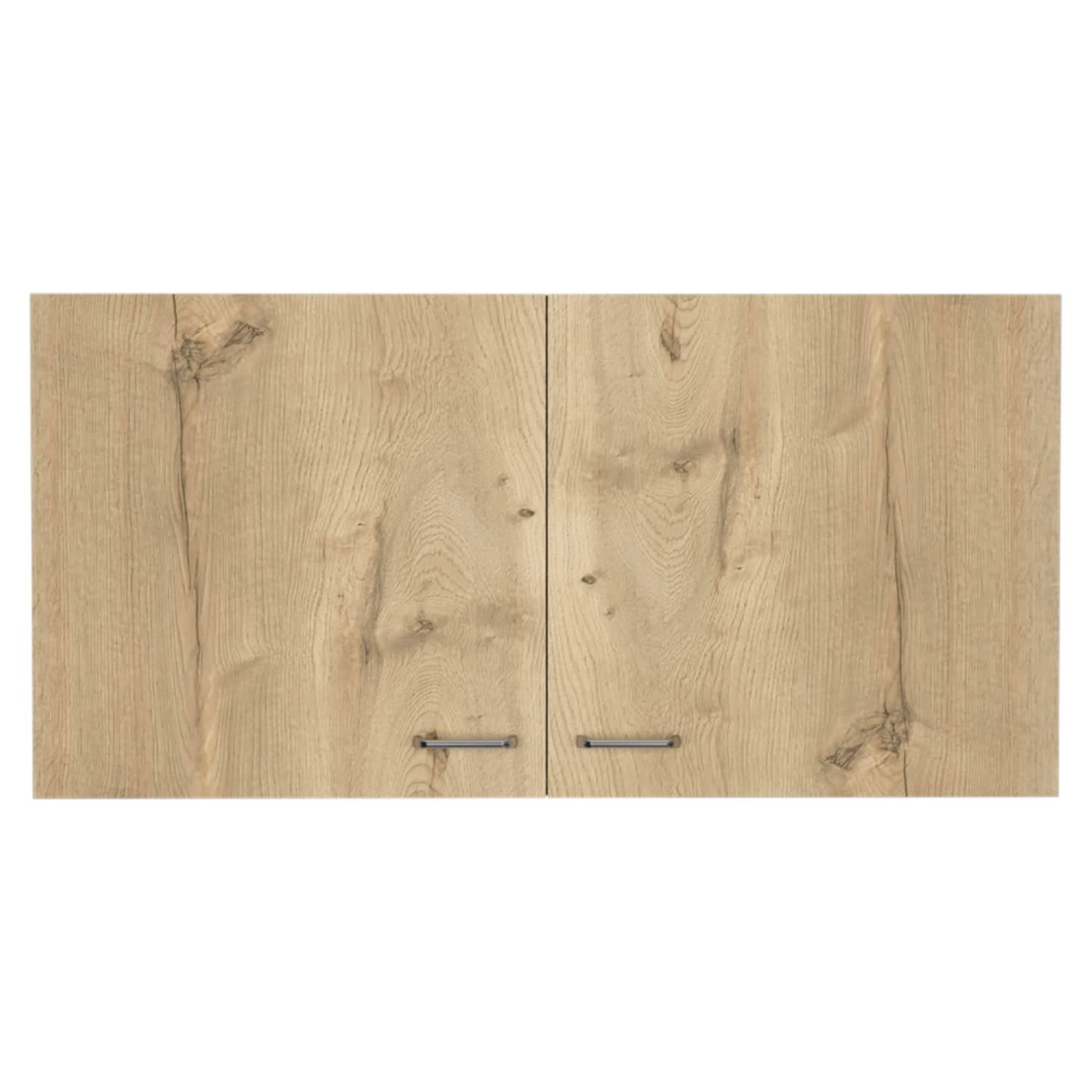 Salento Double Door Wall Cabinet with 2 Inner Shelves, White/Light Oak