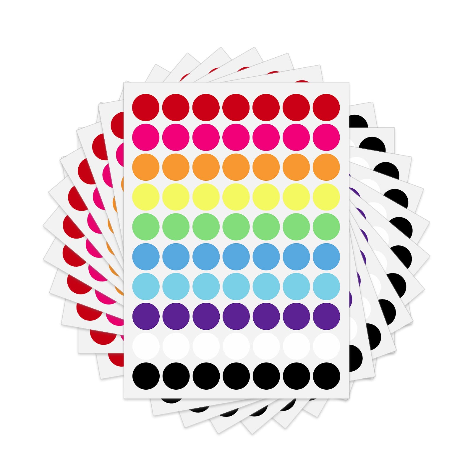 Savita Round Label Sticker, 1050Pcs Color Coding Stickers Dots, Waterproof Color-Coding Labels For Kids Office School Home Marki