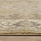 HomeRoots 508864 8 x 11 ft. Beige Gray Tan & Charcoal Oriental Power Loom Stain Resistant Rectangle Area Rug