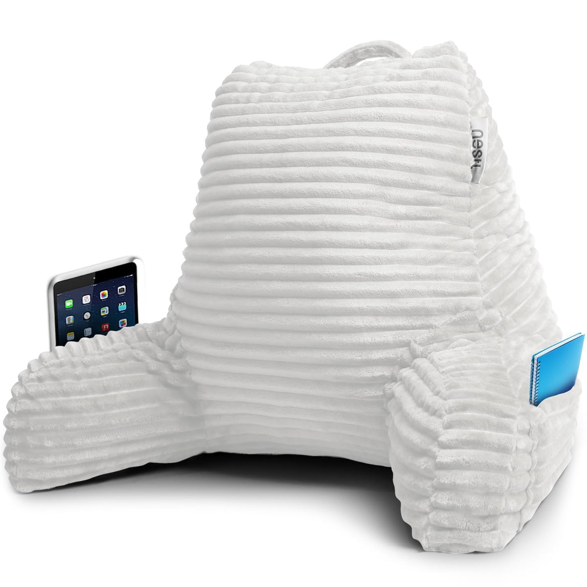 Nestl Reading Pillow For Bed Adult -Back Pillow For Sitting In Bed, Standard Plush Bed Pillows For Sitting Up In Bed, Shredded M