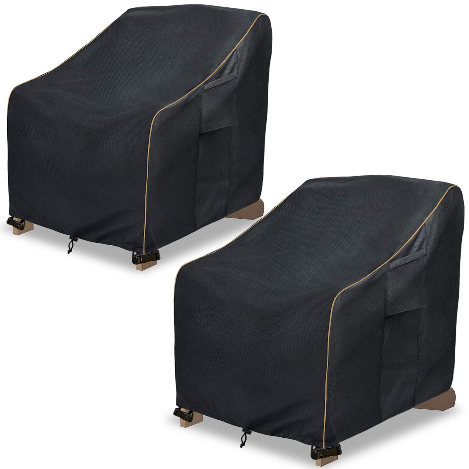Lsongsky Patio Adirondack Chair Cover 2 Pack,Waterproof Heavy Duty Outdoor Chair Covers,Patio Adirondack Chair Cover For Outdoor Chair,(30 W X 34 D X 36 H Inches),Black