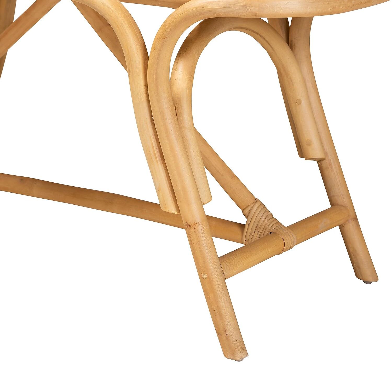 Bali & pari Septa Modern Bohemian Natural Brown Rattan Accent Bench