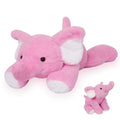 JellyMallow 5 lbs 27' Weighted Elephant Stuffed Animals Pink, Giant Elephant Plush Pillow Huggable Plushie for Kids and Adults
