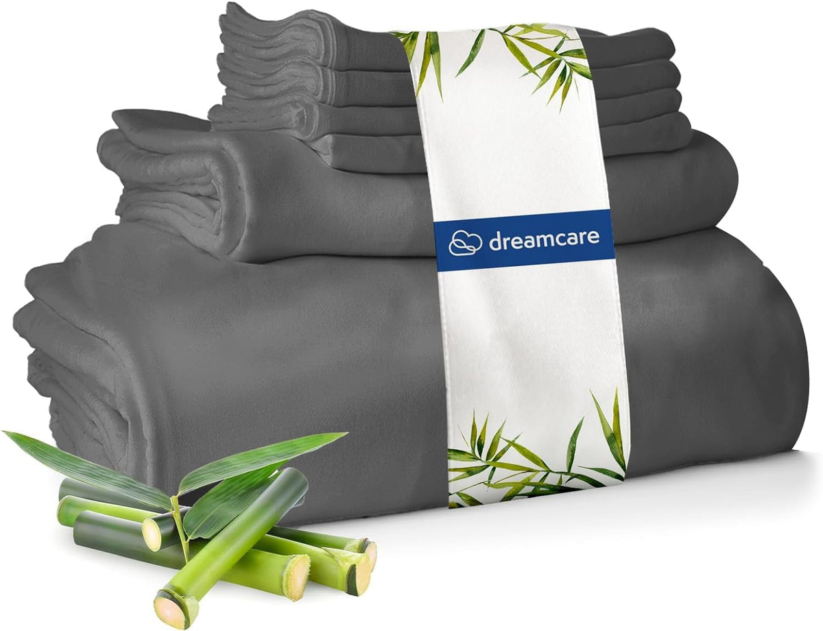 Dreamcare 100% Viscose From Bamboo Sheets King Size - 4 Pc Luxury Cooling Sheets For Hot Sleepers, King Size Bed Sheets Set, Vis