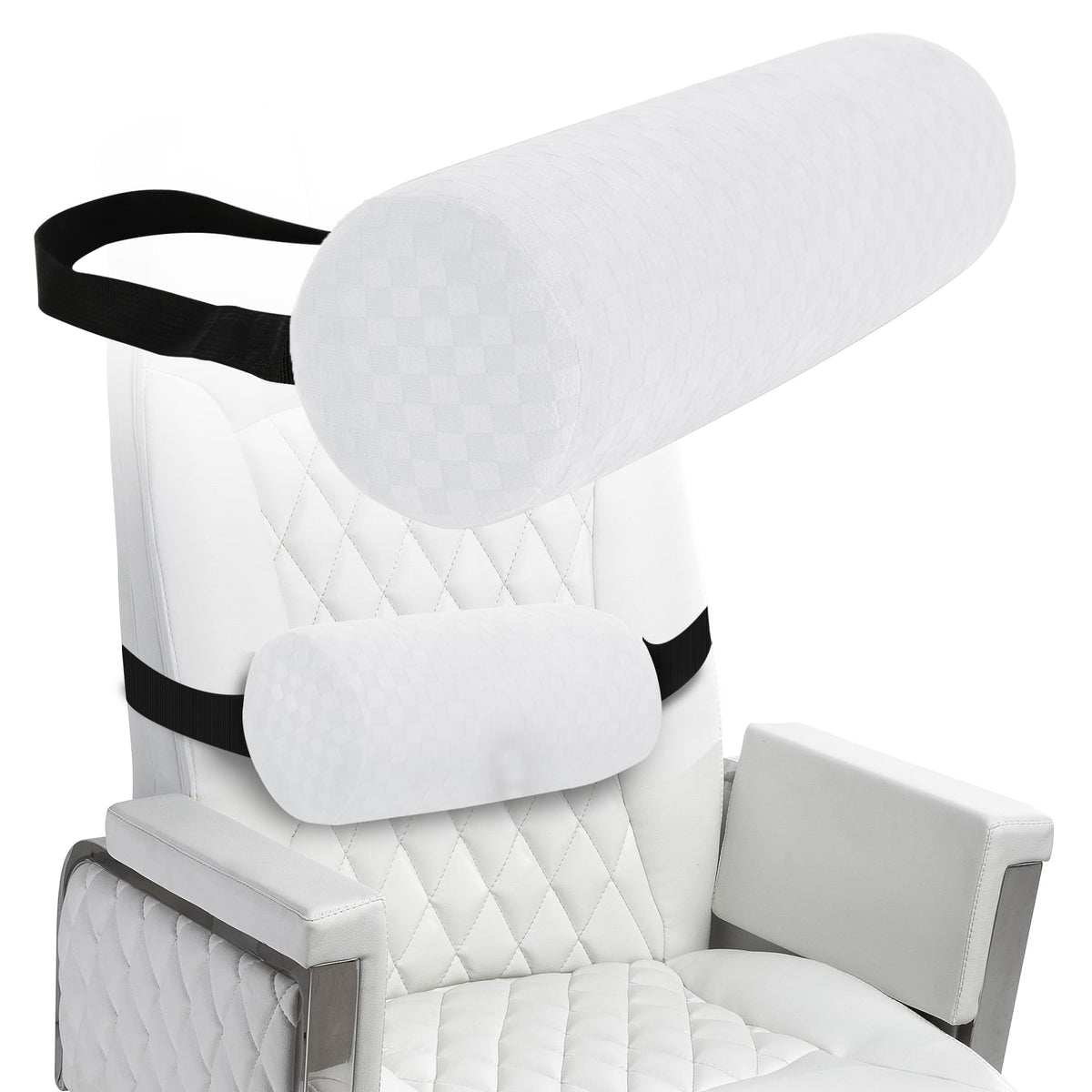 Coceyese Lumbar Roll Pillow For Lower Back, Lumbar Support Foam Roll Cushion With Pillowcase And Upgraded Strap For Office, Chai