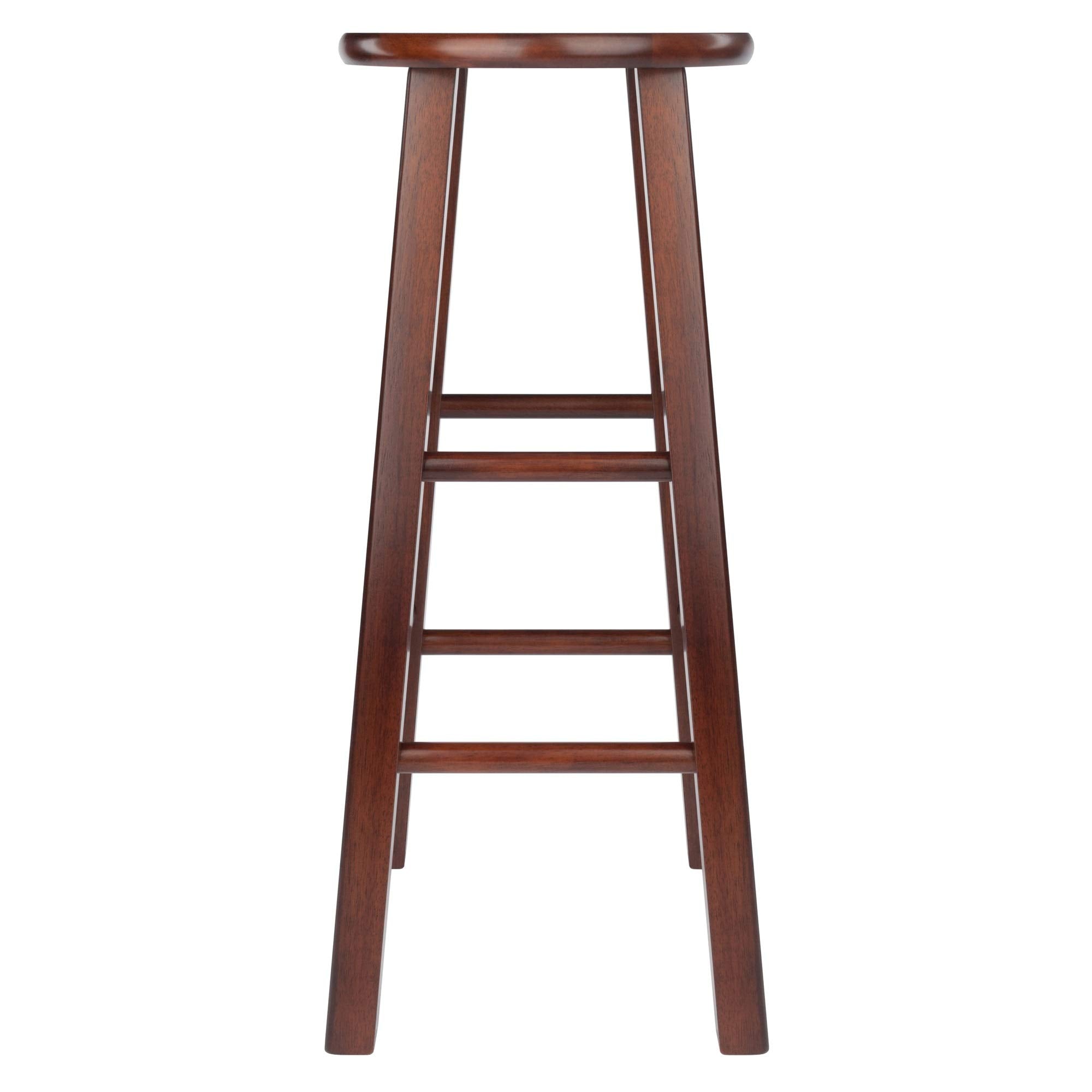 Ergode Element Bar Stool Set - Polished Walnut Finish, Solid Wood, 220lb Weight Capacity, 8 Crossbars, Convenient Footrests, Versatile Design
