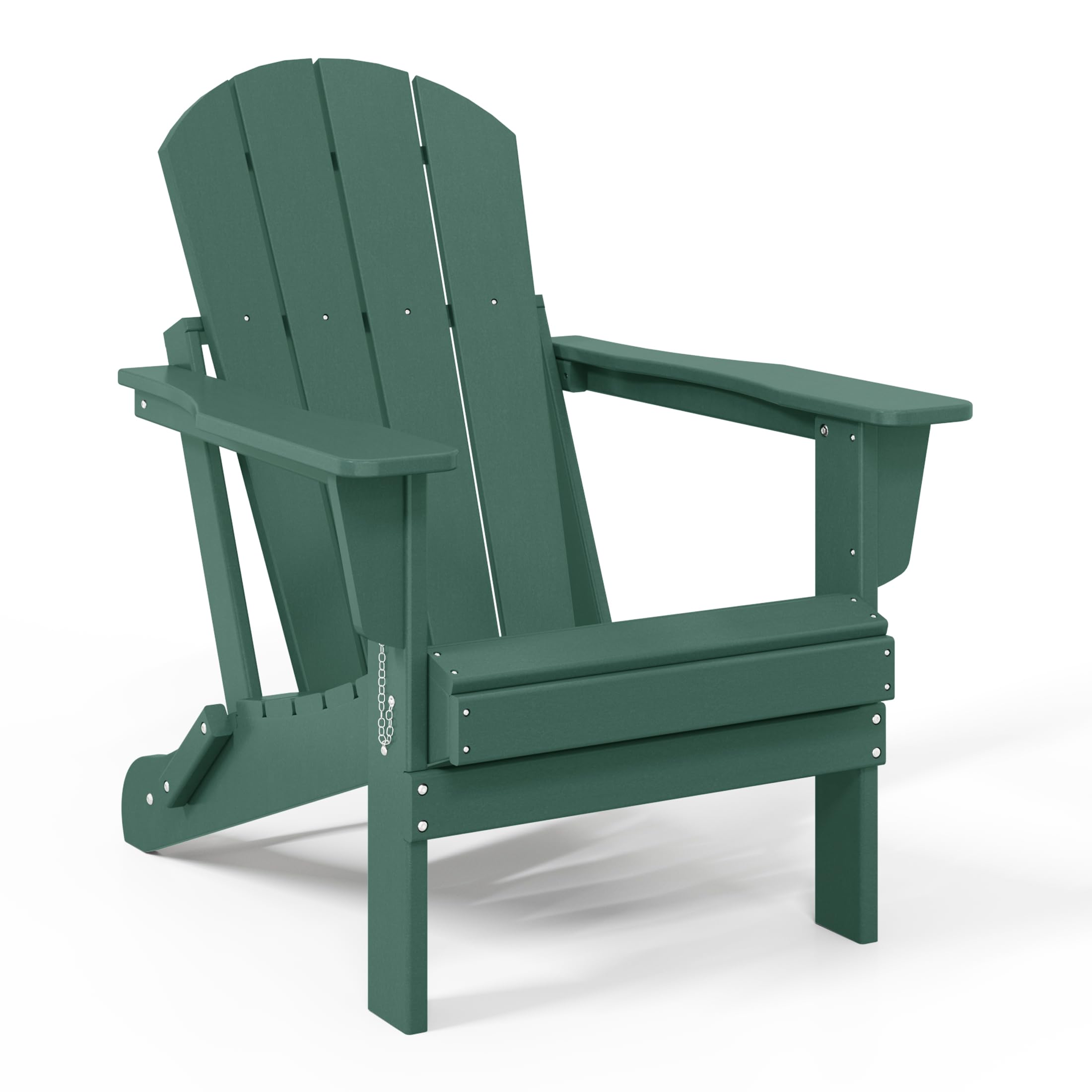 Westintrends Outdoor Adirondack Chair, Plastic Fire Pit Chair, Weather Resistant Folding Patio Lawn Chair For Outside Deck Garden Backyard Balcony, Dark Green