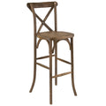 Flash Furniture Hercules Series Dark Antique Wood Cross Back Barstool