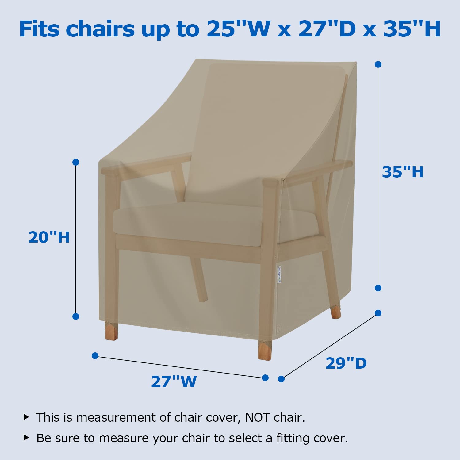 Sunpatio Outdoor Chair Covers Waterproof 2 Pack, Heavy Duty Patio Lounge Deep Seat Chair Covers, Fade & Rip Resistant Covers For Outdoor Furniture, All Weather Protection, 33.5'W X 37'D X 36'H, Taupe