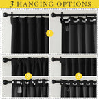 Nicetown Black Out 120 Inch Curtains For Living Room, Faux Linen Hook Belt/Rod Pocket/Back Tab Room Darkening Thermal Window Tre