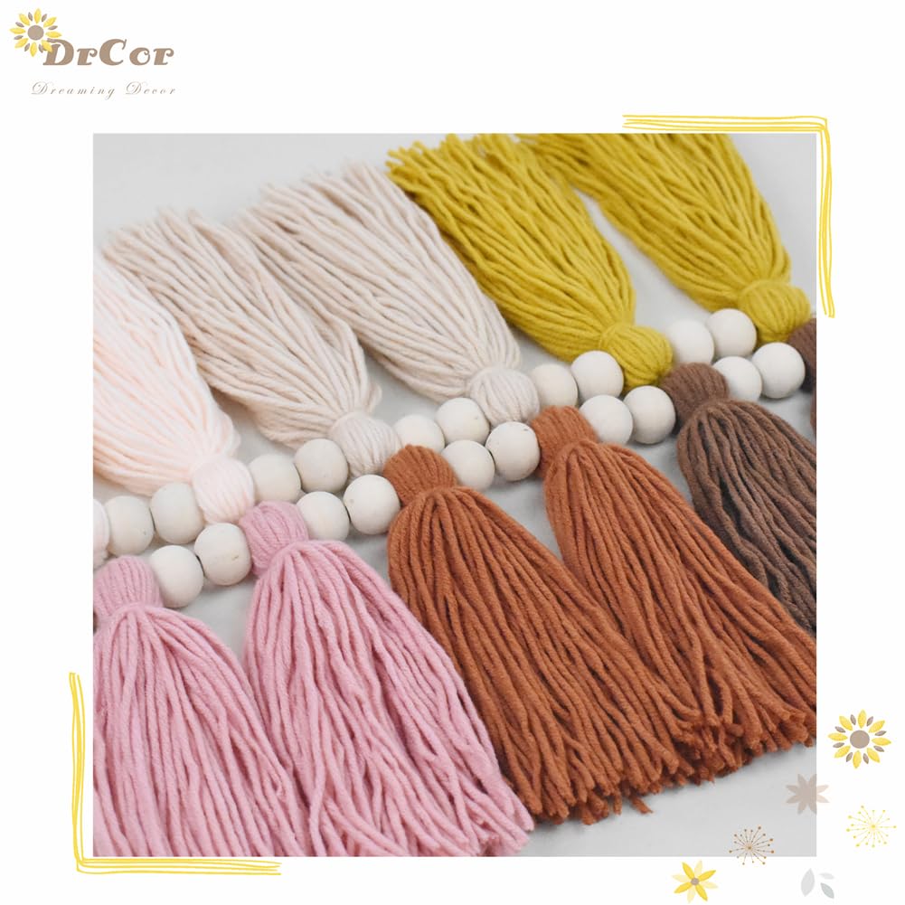 Drcor Boho Sun Yarn Tassel Garland Bunting Banner For Classroom Back To School Office Nursery Party Kids Bedroom Baby Shower Dec