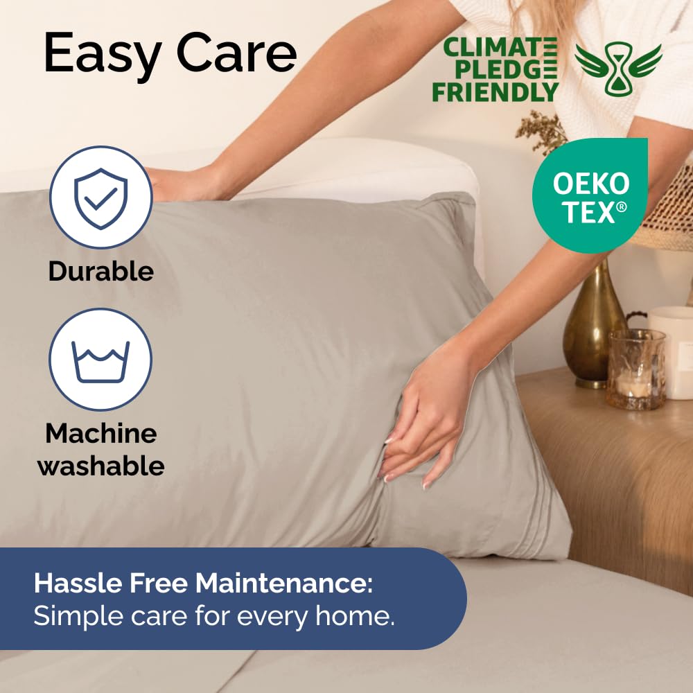Extra Deep Pocket Cal King Sheets - 4 Piece Breathable & Cooling Bed Sheets - Hotel Luxury Bed Sheet Set - Soft, Wrinkle Free & Comfy - Easily Fits Extra Deep Mattresses - Deep Pocket Wheat Sheets Set