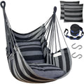 Halalona Hammock Chair Hanging Hammock Chair Rope Swing 2 Cushions Included-Sturdy & Durable Soft Cotton Hand Woven Hammock Swin