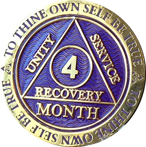 4 Month Aa Medallion Reflex Purple Gold Plated Chip