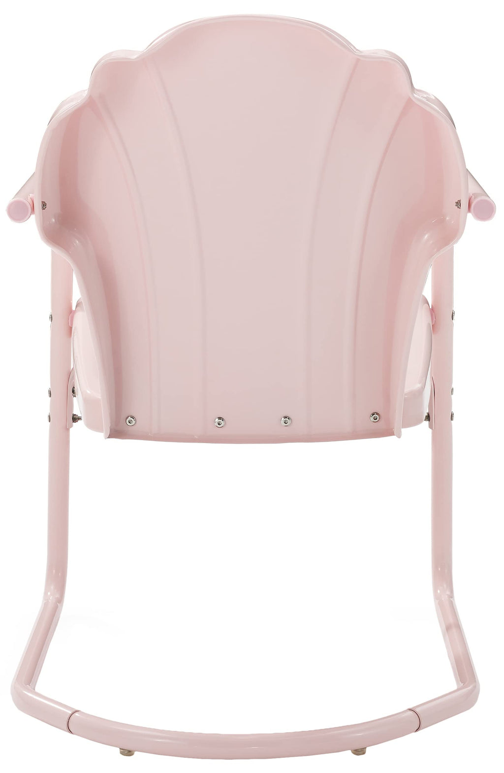 Crosley Furniture Tulip 2-Piece Outdoor Chair Set, Retro Metal Patio Chairs For Dining, Porch, Deck, Balcony, Pastel Pink Gloss