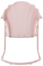 Crosley Furniture Tulip 2-Piece Outdoor Chair Set, Retro Metal Patio Chairs For Dining, Porch, Deck, Balcony, Pastel Pink Gloss