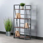 Winsome Wood Isa 4-Tier Shelf, Graphite and Walnut