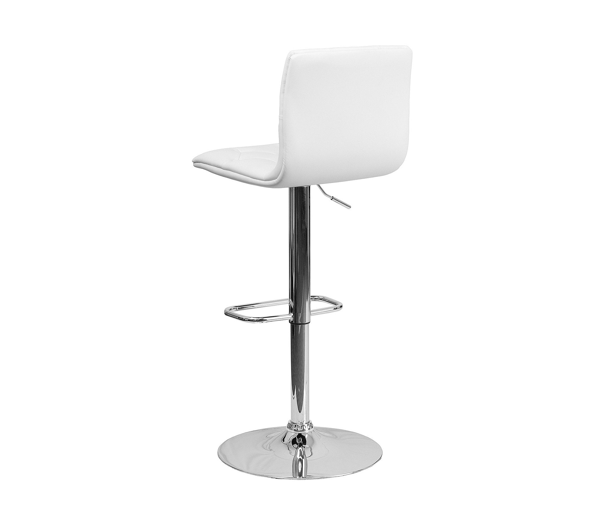 Flash Furniture Tufted Vinyl Adjustable Height Barstool White