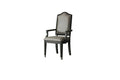 Acme House Beatrice Fabric Arm Chair in Two Tone Gray and Charcoal Set of 2