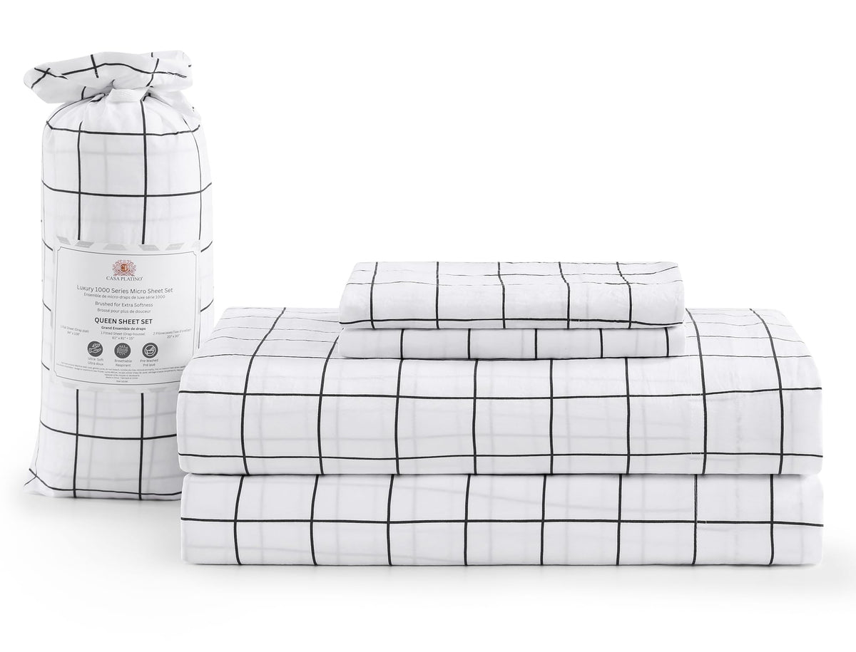 Casa Platino Bed Sheets Full Size, Pre-Washed Bed Sheet Full, Soft Full Size Bed Sheet Sets, Breathable Bed Sheets Set, 100% Hyd