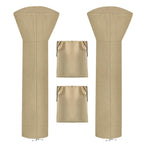 Outdoorlines Waterproof Outdoor Patio Heater Covers With Zipper And Storage Bag, Dust-Proof Uv-Resistant Windproof Propane Heavy Duty Heater Cover For Standing Heater, 2 Packs-89Hx33Dx19B Inch Camel