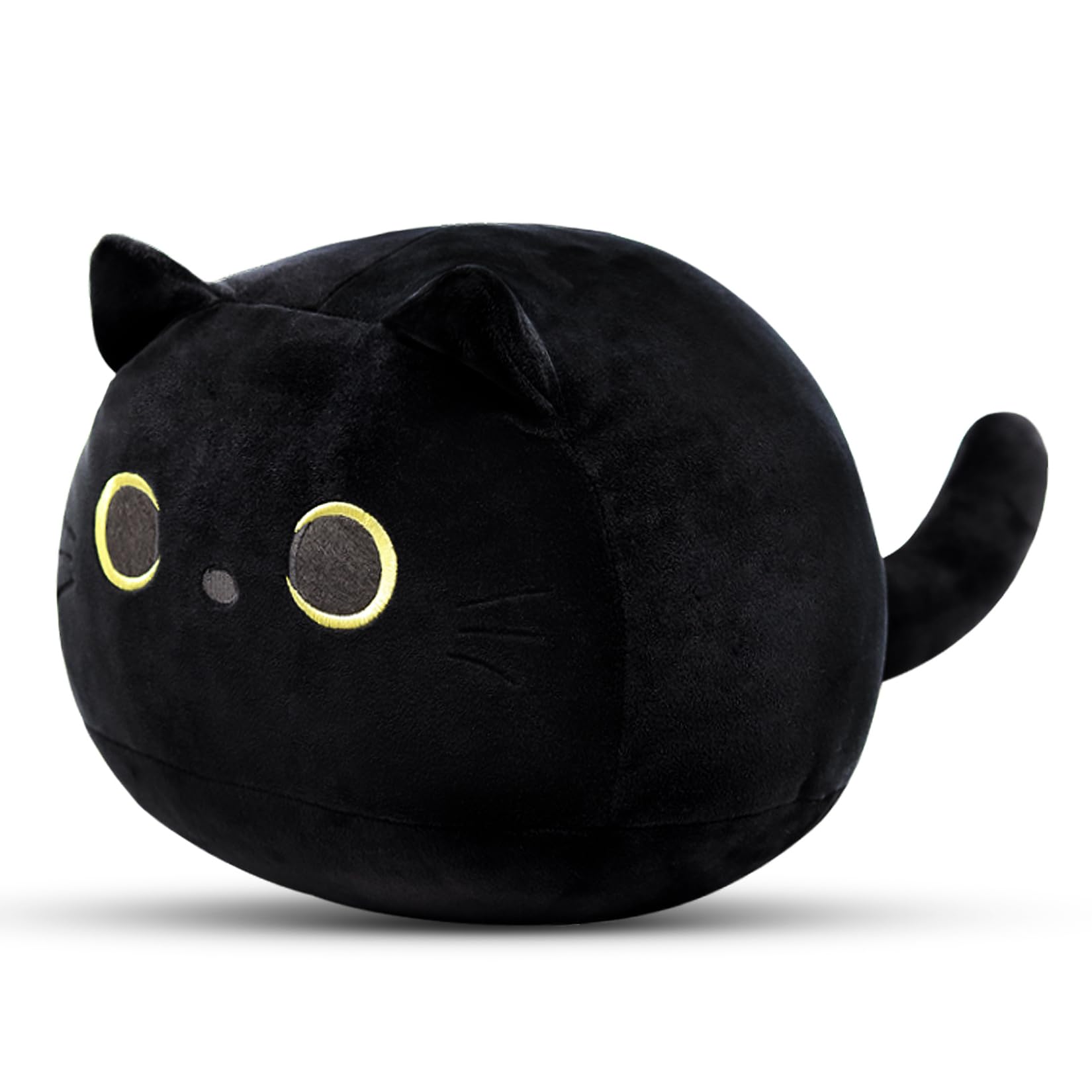 Ibccly 8 ' Black Cat Plush Toy Black Cat Pillow,Soft Plush Doll Cat Plushie Cat Pillow,Stuffed Animal Soft Plush Pillow Baby Pl