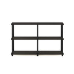 Furinno Turn-N-Tube 3-Tier Double Size Storage Display Rack, Espresso/Black, Plastic Pole 2 x 2