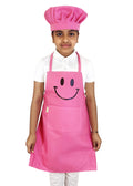 Switchon Polyester Waterproof Adjustable Kids Multi Purpose Cooking Apron With A Chef Cap School Apron  For 6 Years To 12 Years