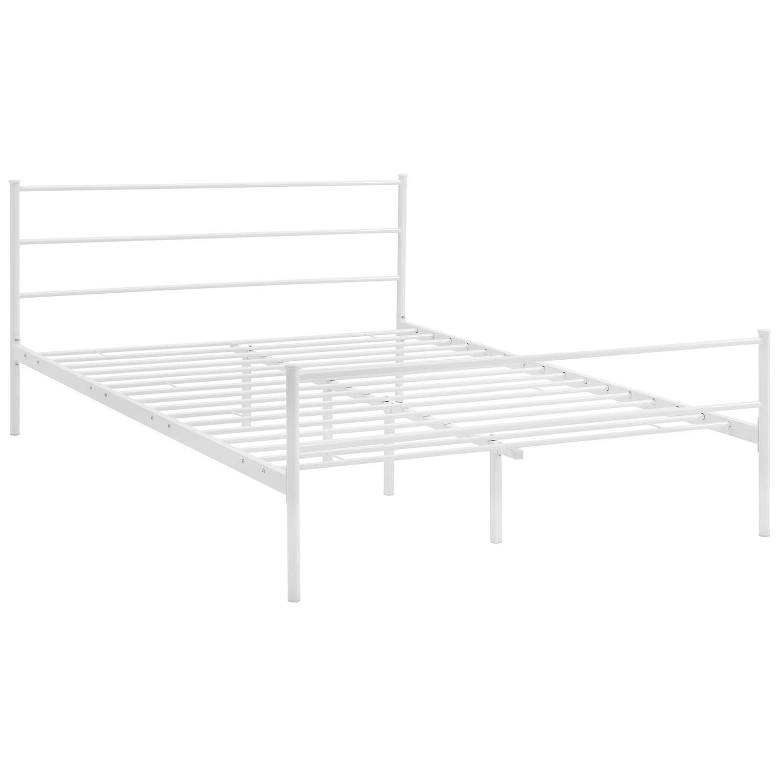 Modway Alina Queen Size Platform Bed Frame With Headboard In White