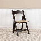 Flash Furniture Chocolate XF-2903-CHOC-WOOD-GG: Hercules Series Wood Folding Chair W/Vinyl Padded Seat