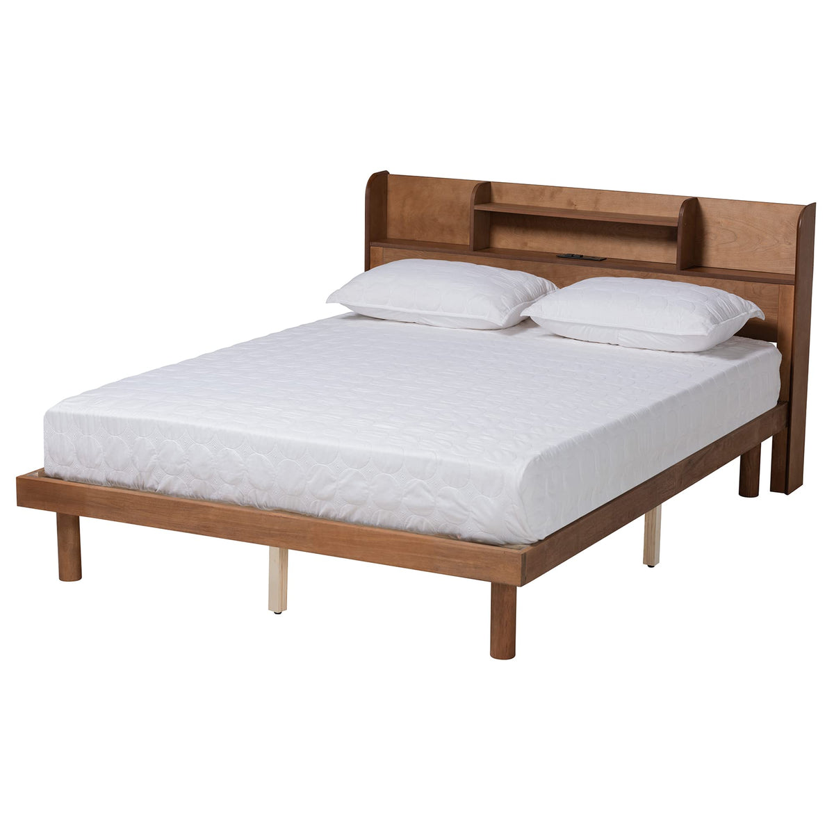 Baxton Studio Harper Bed (Storage), Queen, Walnut Brown