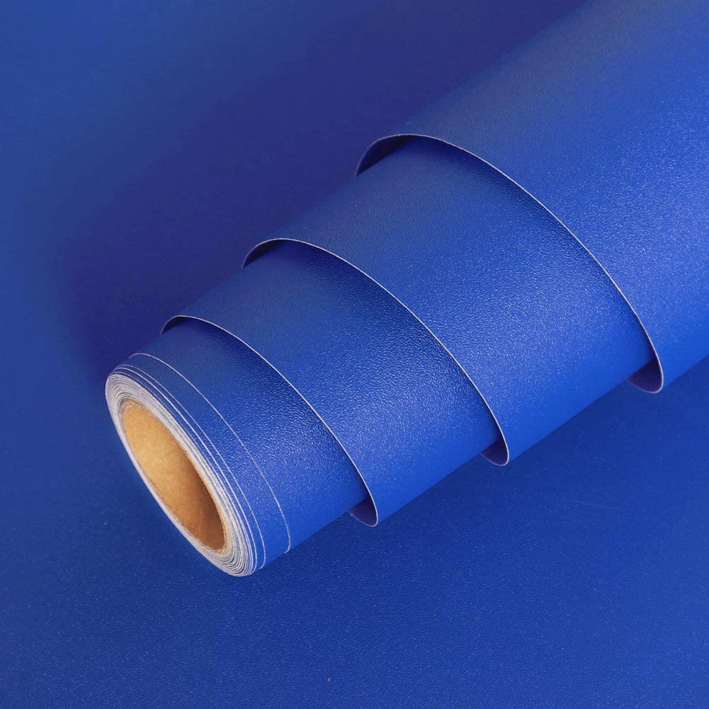LaCheery Blue Peel and Stick Wallpaper for Bedroom Royal Blue Contact Paper for Cabinets Removable Wallpaper Matte Textured Wall