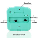 Lamisola Small Battery Operated Analog Alarm Clock, Travel Clock,Quieter Bedside Clocks For Bedrooms Bathroom Shelf Desk,Green