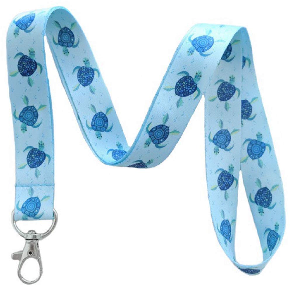 Vibrant Sea Turtle Lanyard Key Chain Id Holder