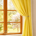 Homemonde Long Door Sheer Curtains With Rod Pocket Faux Linen Texture 9 Feet Long Drapes Curtain Pack Of 2, Semi Transparent  M